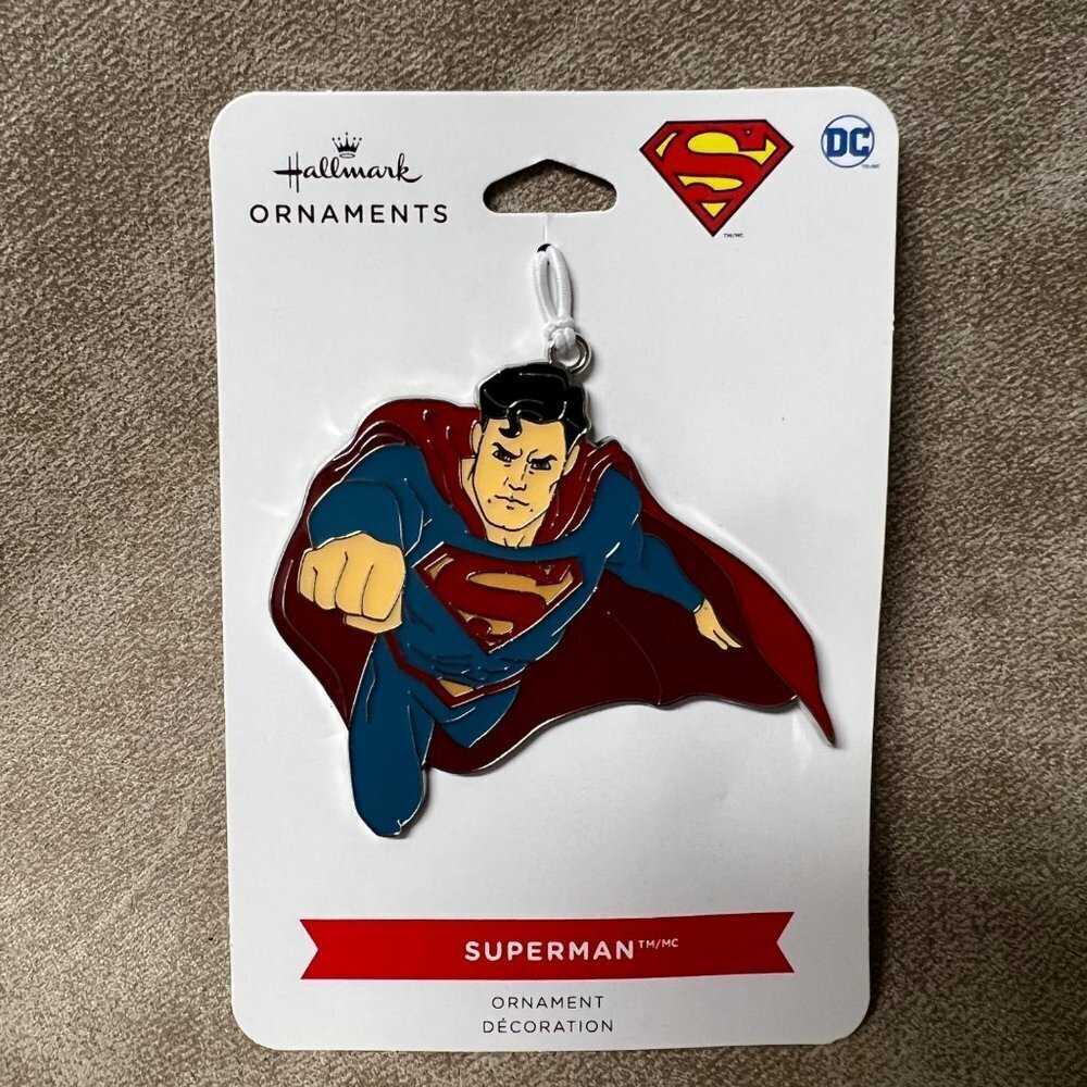 Hallmark SUPERMAN Flat Metal Enameled Christmas Ornament 2021 - Picture 1 of 1
